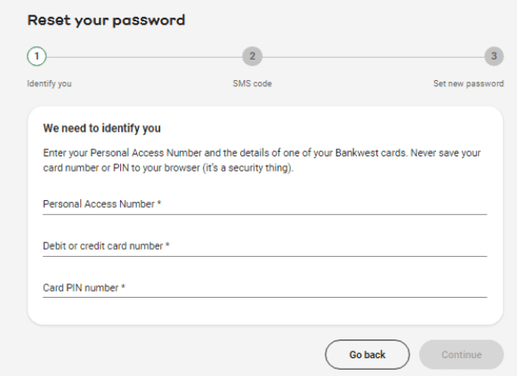 Reset Forgotten Password For Bankwest Login