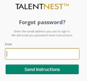 Reset Forgotten Password For Talentnest Login