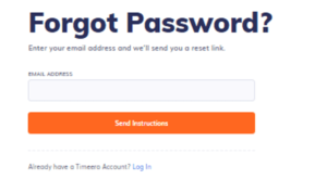 Reset Forgotten Password For Timeero Login